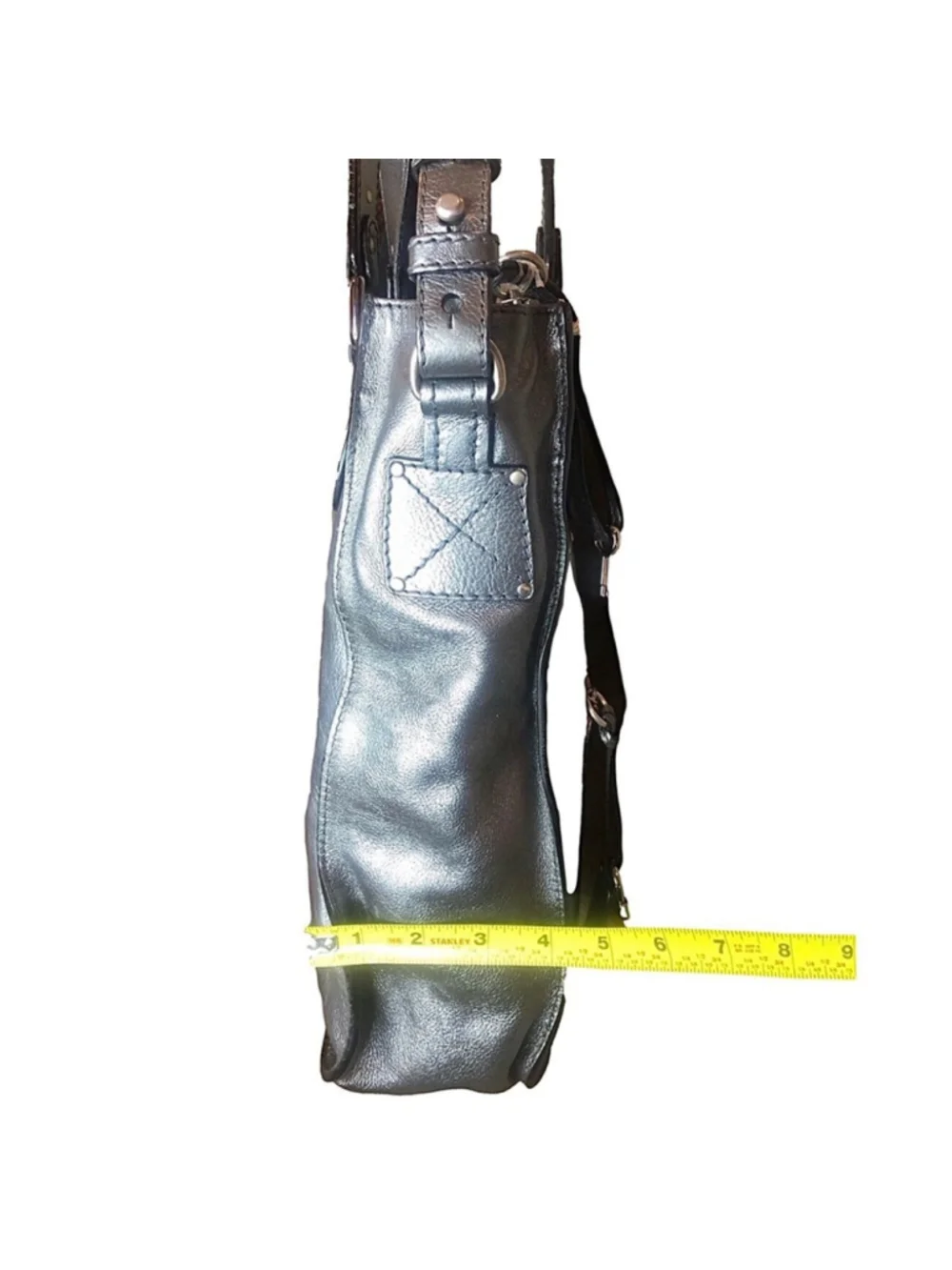 MR CHLOE Paddington Bag Silver Leather Tote Padlock Key Crossbody Shoulder Strap